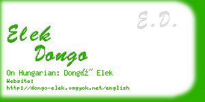 elek dongo business card